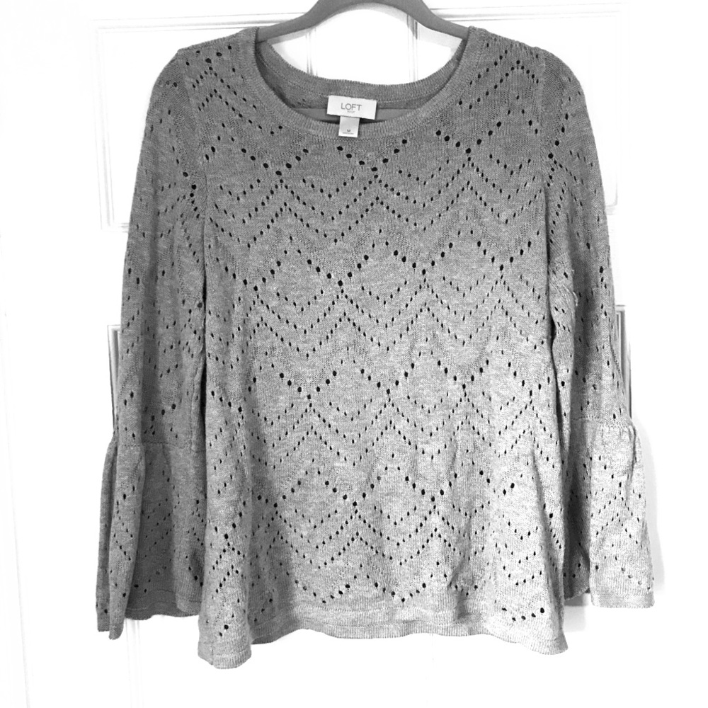 knit loft sweater with bell sleeves